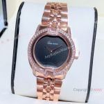 Copy Roger Dubuis Velvet Quartz Watches Rose Gold Black Dial